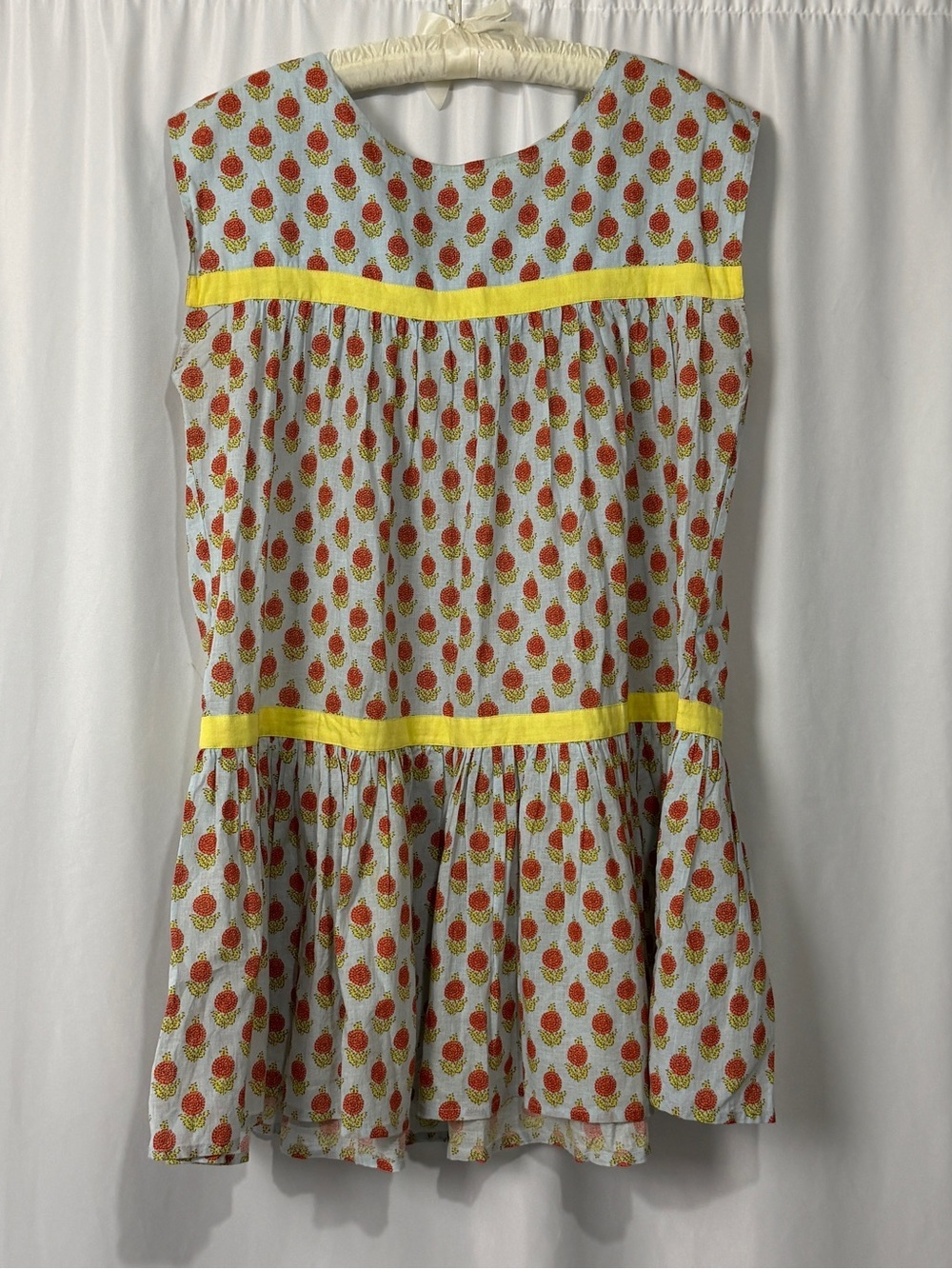 Pink Chicken Cotton Prairie Dress Ruffle Dress Sz Small